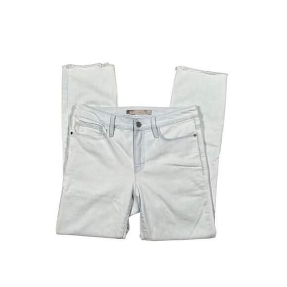 athleta sculptek skinny jeans frayed hems mid rise biscayne light wash size 6 - Picture 2 of 12